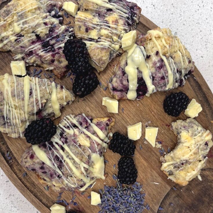Lavender Blackberry Sourdough Scones