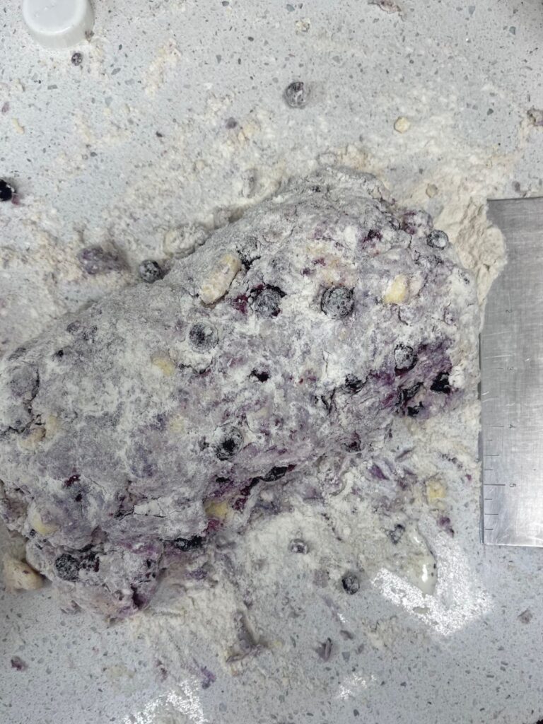 A log of sourdough scone dough.